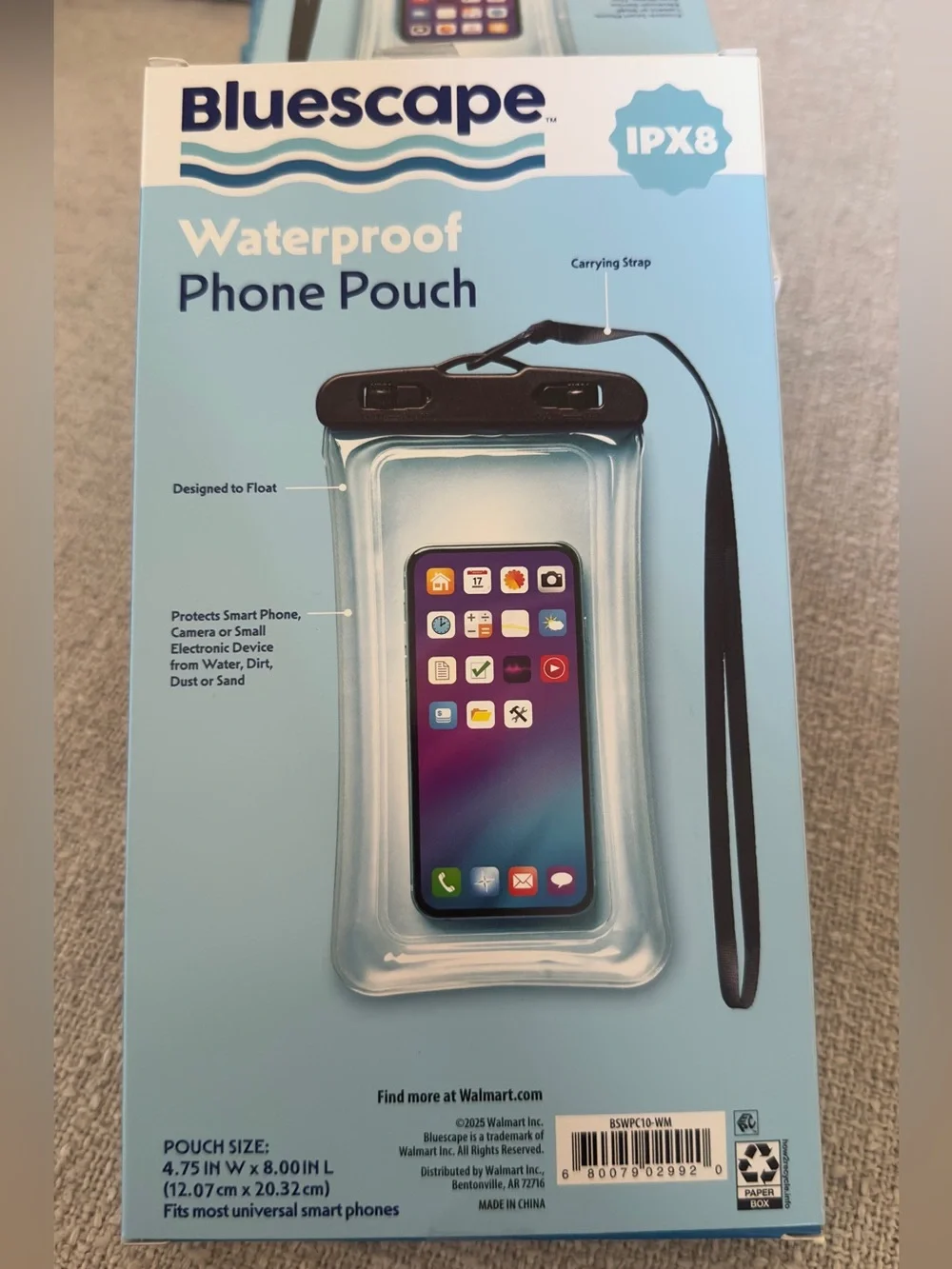 LOT OF 4 Waterproof Phone Pouch - Clear with Black Seal